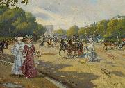 Joaquin Agrasot y Juan Port Dauphine Bois de Boulogne oil painting on canvas